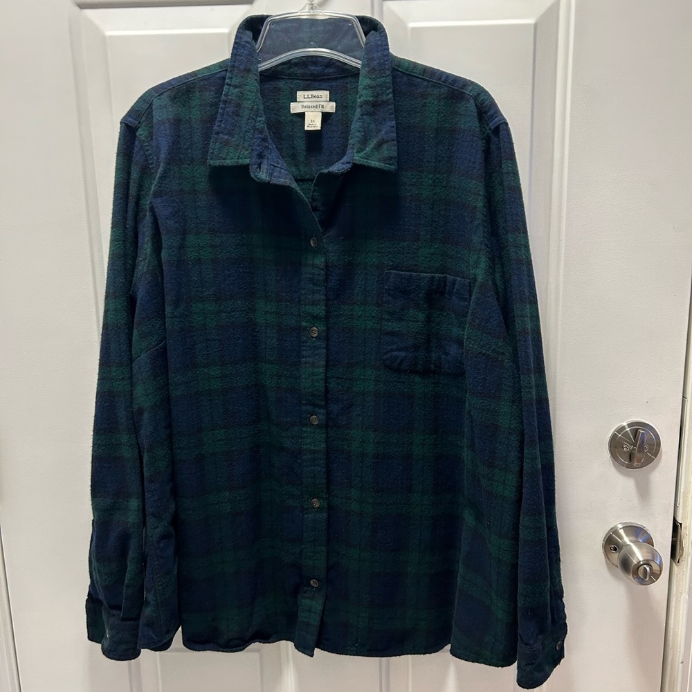 L.L Bean Flannel Shirt Scotch Plaid Size 3X